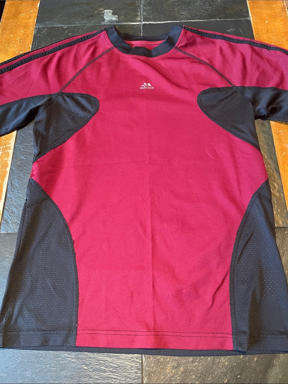 adidas Maroon and Black Performance Shirt